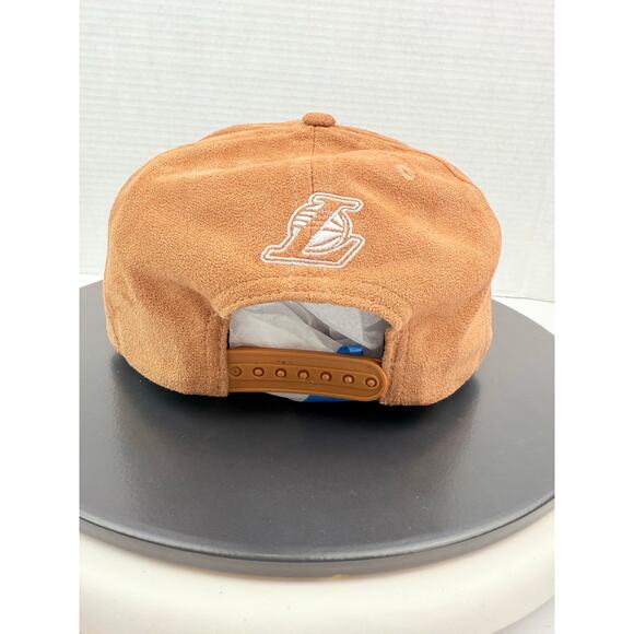 Ultra Game Los Angeles LA Lakers NBA Tan Suede Nubuck Snapback Hat Cap NEW - Picture 3 of 7